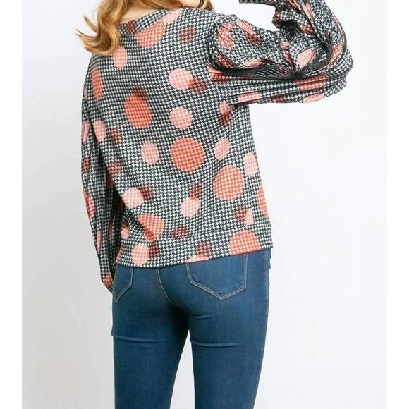 NEW EVA FRANCO hart pleated sleeve top in grey - Picture 3 of 5